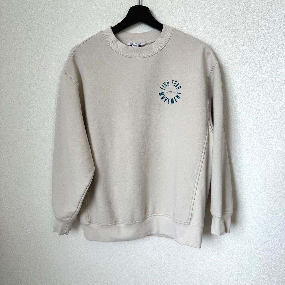 Find Your Movement by Athleta Women's Crewneck Cream Long Sleeves Sweatshirt, S